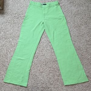 Zara Lime Green Women's Wide Leg Trousers